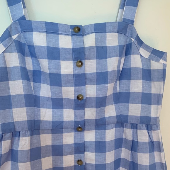 NWT J Crew Gingham Blue Dress - Picture 2 of 4